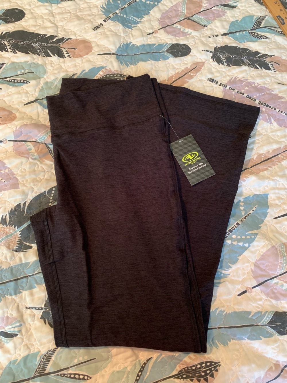 Athletic Wide Bootcut Leggings Black Heather